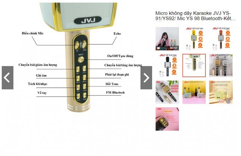 Micro karaoke bluetooth JVJ YS-91