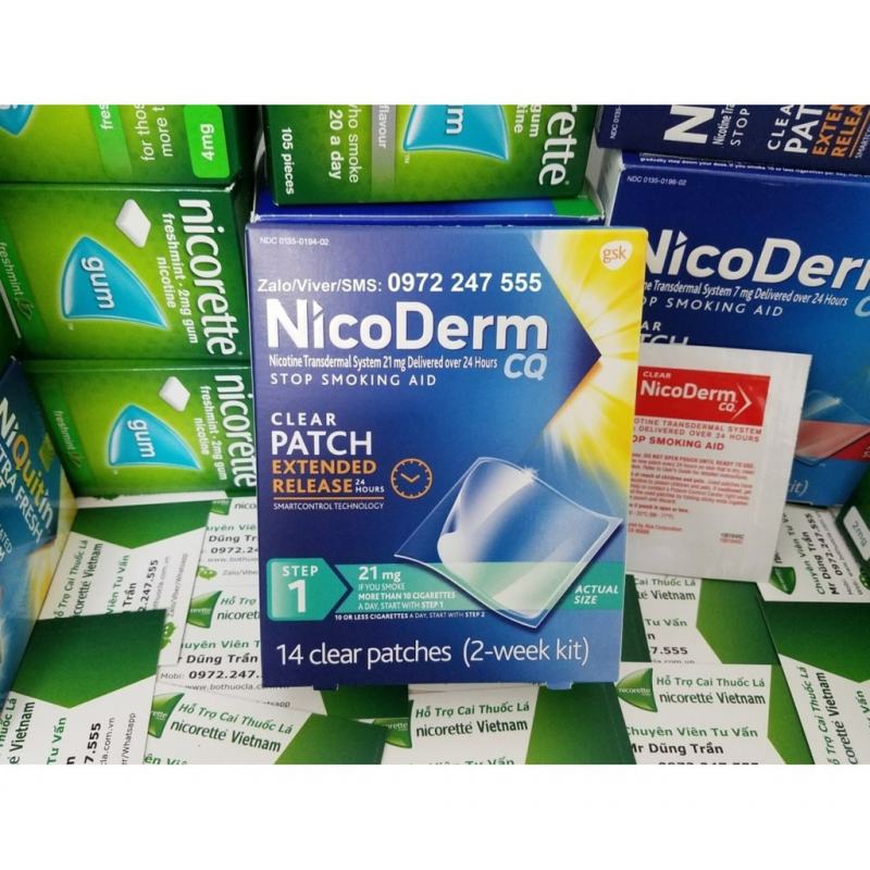 Miếng dán cai thuốc lá NicoDerm CQ