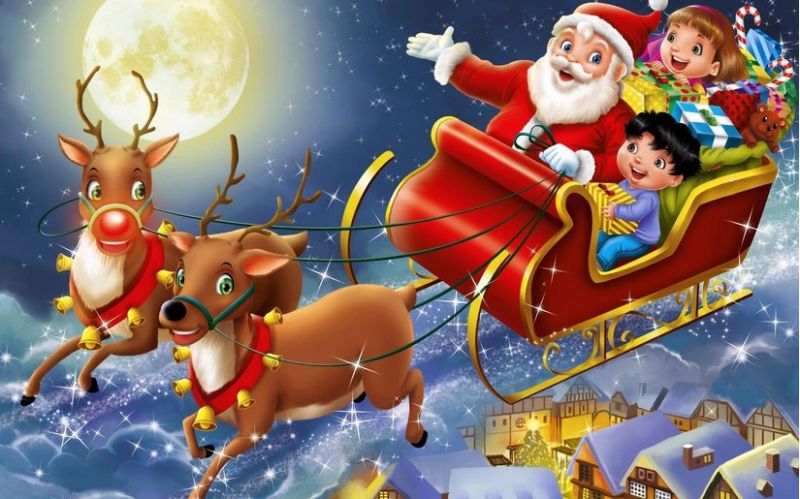 Một con tuần lộc của ông già Noel có chiếc mũi đỏ