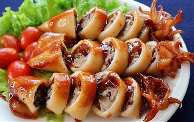 Mực nhồi thịt chiên