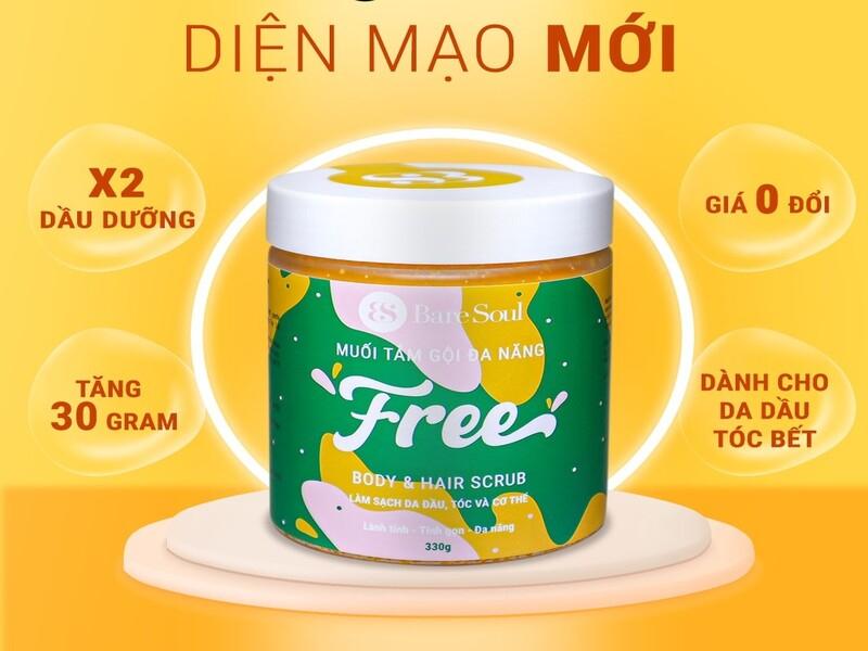 Muối tắm BareSoul Free Body & Hair Scrub