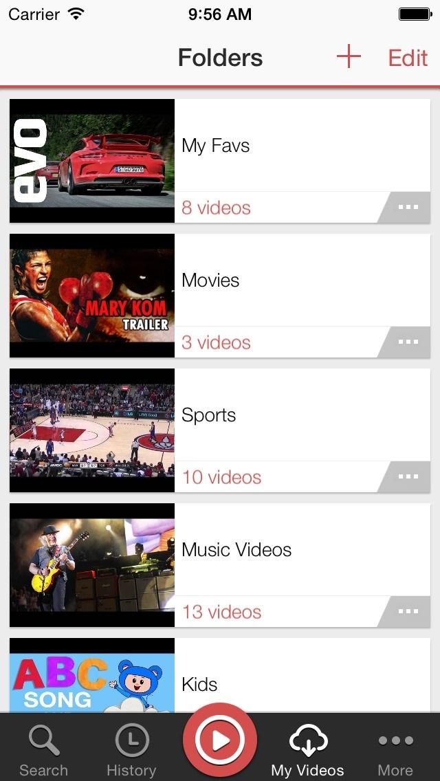 MxTube cho phép tạo các playlist riêng theo ý thích của người dùng