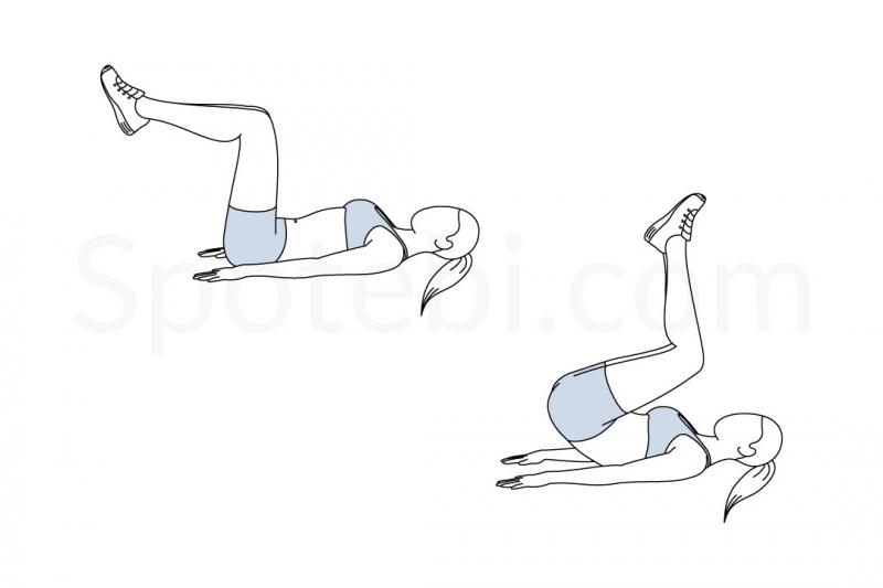 Nâng chân gập bụng (Reverse crunches)