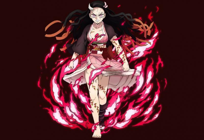 Nezuko ở dạng thức tỉnh hoàn toàn sức mạnh
