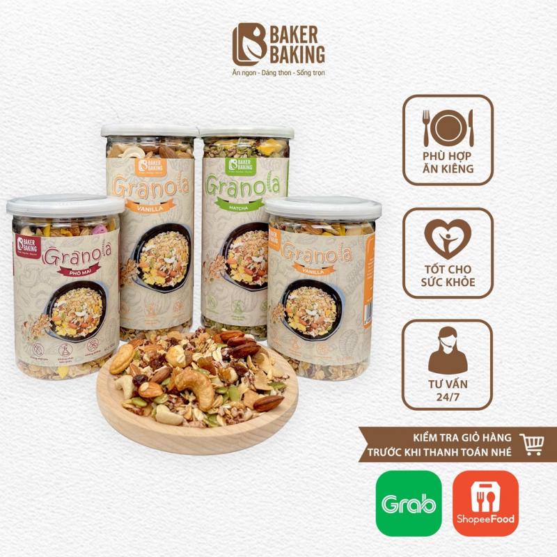 Ngũ cốc Granola ăn kiêng Baker Baking siêu hạt, không đường