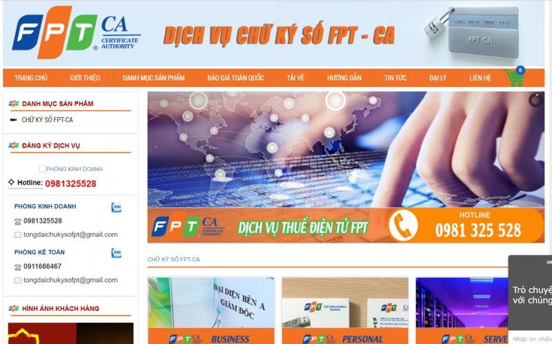 Nhà cung cấp chữ ký số FPT-CA