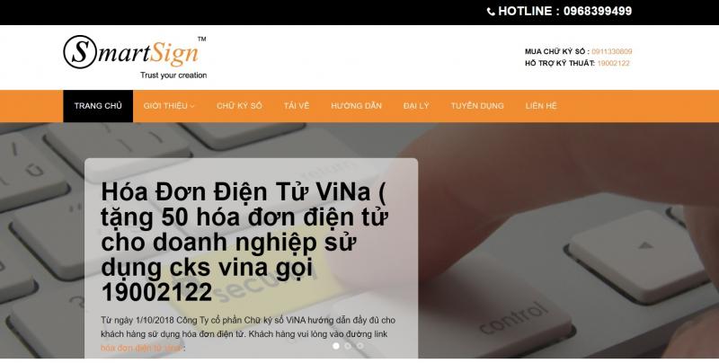 Nhà cung cấp chữ ký số VINA-CA ( Smartsign)