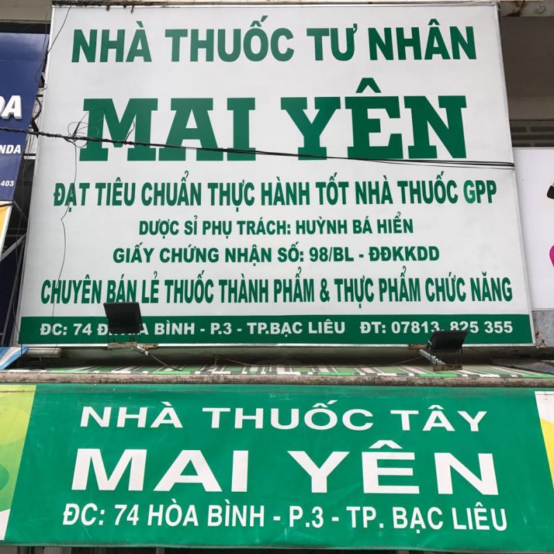 Nhà thuốc Mai Yên Bạc Liêu