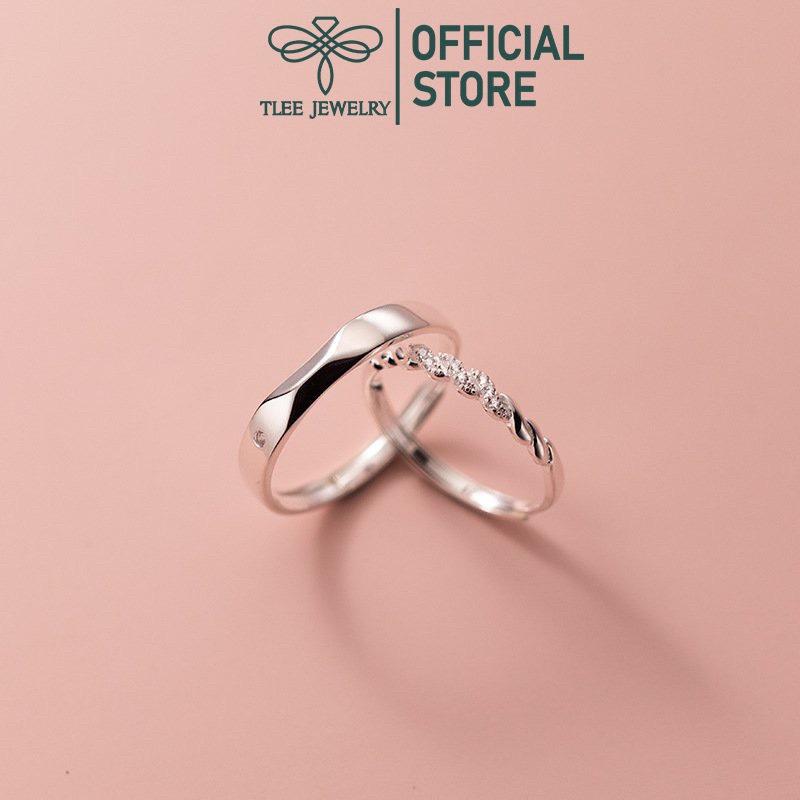 Nhẫn đôi bạc Tlee mẫu đeo đôi mẫu Twisted TleeJewelry ND0104