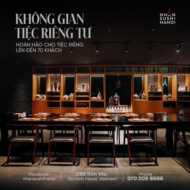 Không gian Nhan Sushi Ha Noi sang trọng, lịch sự