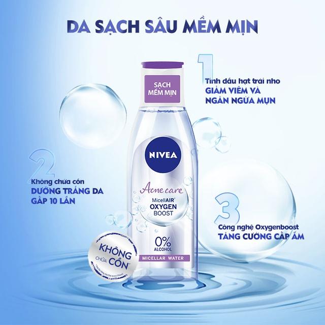 Nước tẩy trang Nivea cho da mụn Acne Care Makeup Clear Micellar Water