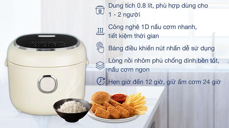 Nồi cơm điện Lock&Lock 0.8L - EJR716IVY
