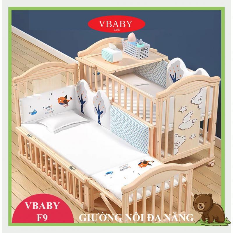 Nôi cũi cho em bé VBaby F9 - Đa năng 6 chế độ tiện lợi cho mẹ và bé