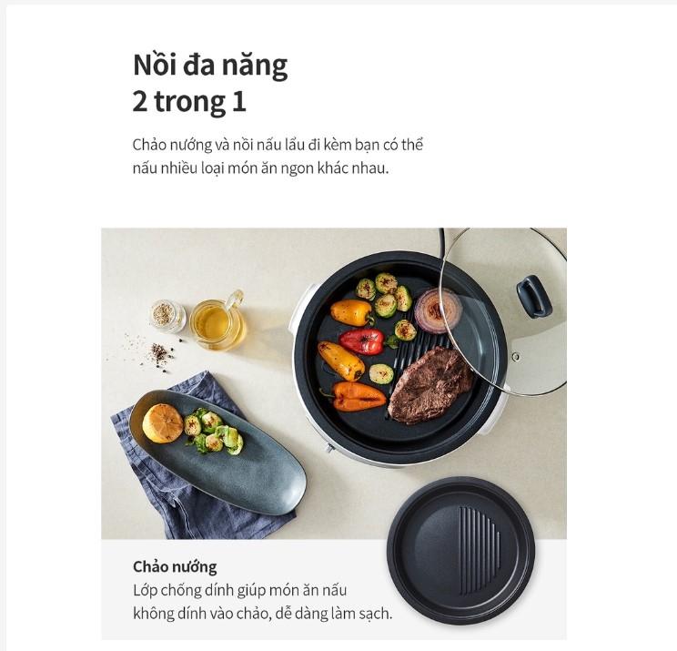 Nồi lẩu điện đa năng Lock&Lock Multi Cooker EJP544WHT