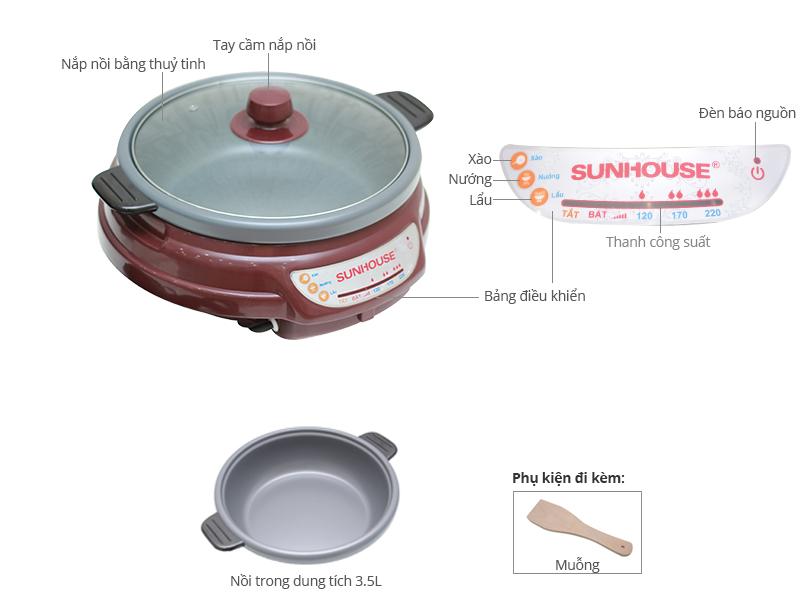 Nồi lẩu điện Sunhouse SH-535L