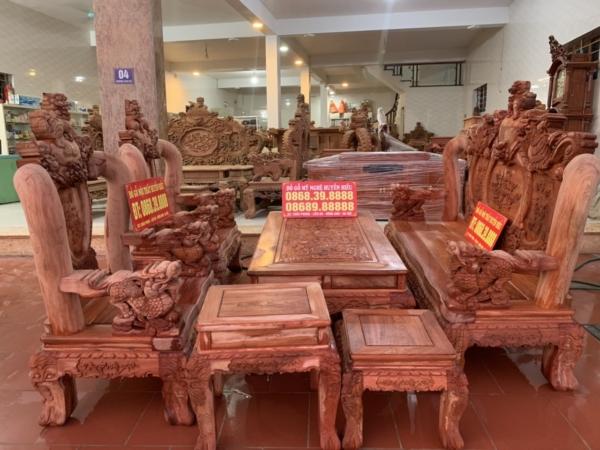 Bàn ghế Nghê Phượng gỗ hương