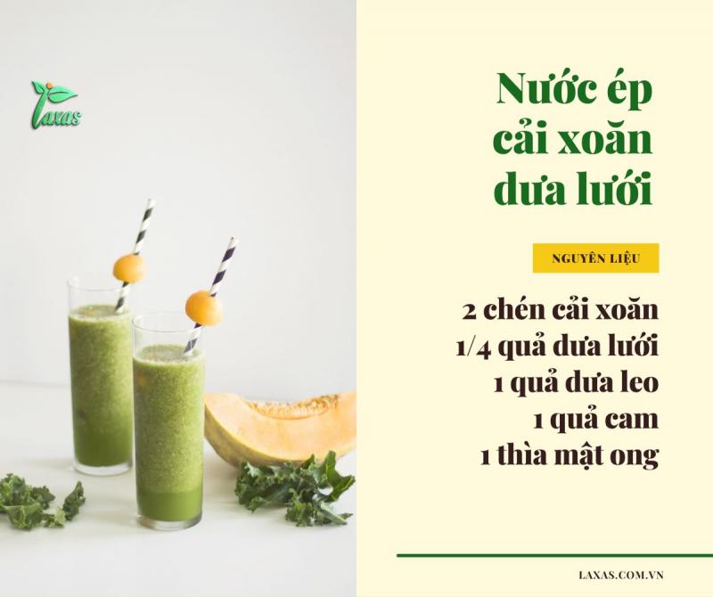 Nước ép dưa lưới cải xoăn