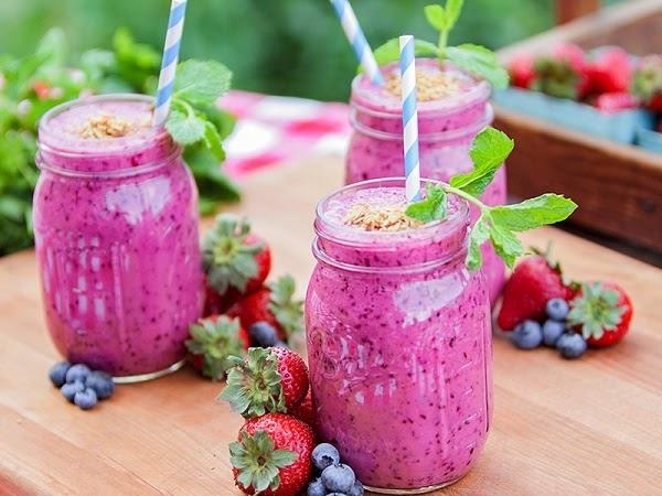 Nước ép việt quất - dâu tây - xoài