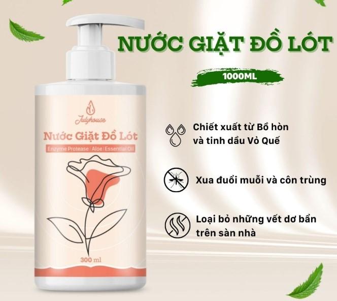 Nước giặt đồ lót Julyhouse chiết xuất từ lô hội và tinh dầu bạc hà