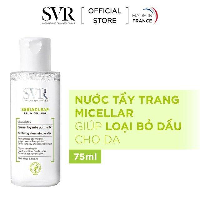 Nước làm sạch da, tẩy trang và giúp loại bỏ dầu cho da SVR Sebiaclear Eau Micellaire