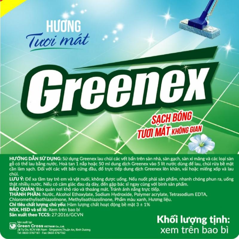 Nước lau sàn Diệt khuẩn Greenex