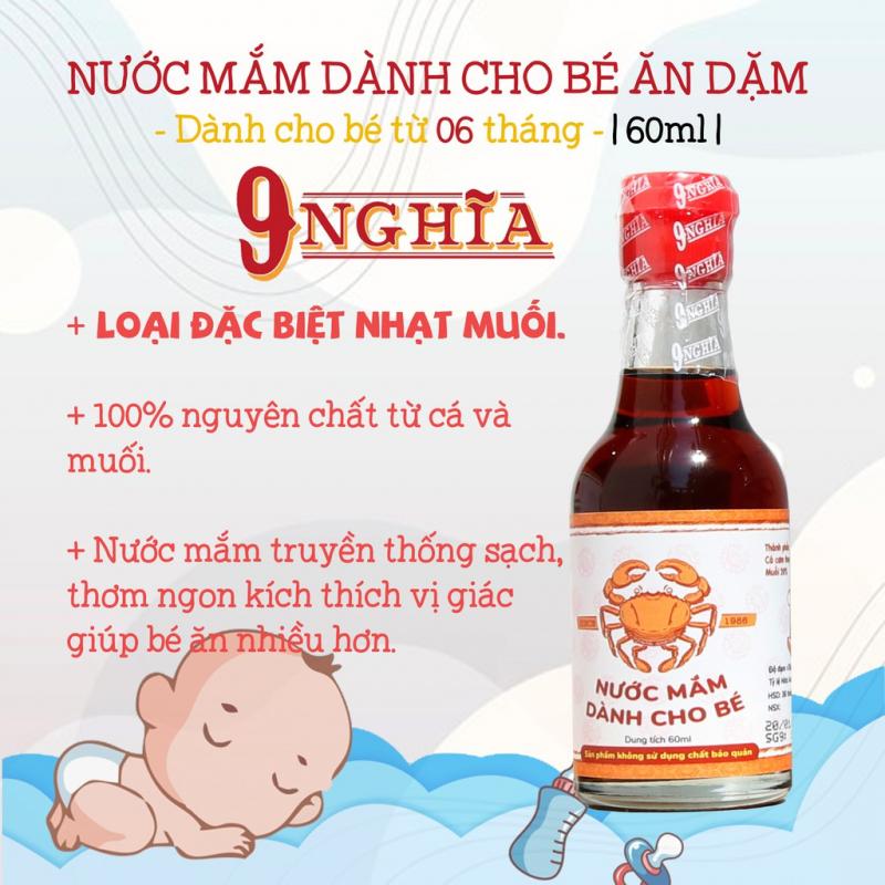Nước mắm dành cho bé 9 Nghĩa cao cấp loại nhạt muối ăn dặm