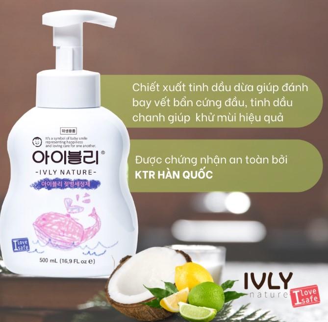 Nước rửa bình sữa cho bé Hàn Quốc Ivly Nature chiết xuất từ thiên nhiên
