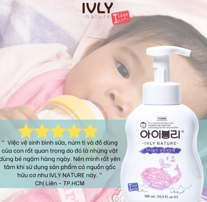 Nước rửa bình sữa cho bé Hàn Quốc Ivly Nature chiết xuất từ thiên nhiên
