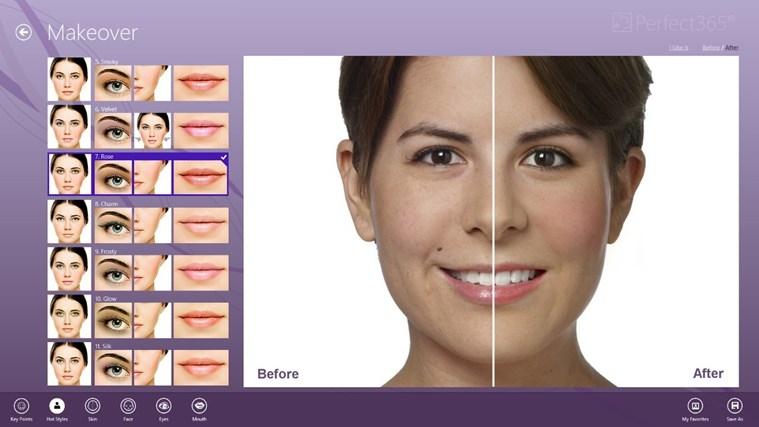 Hình ảnh sử dụng Perfect 365
