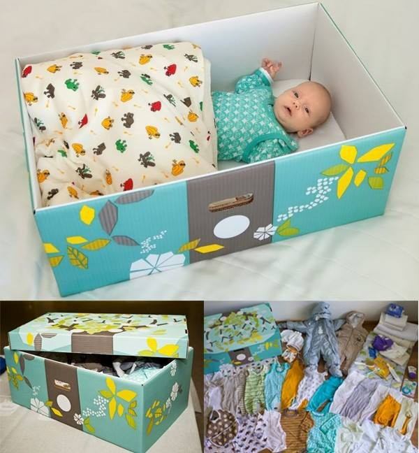 Để trẻ ngủ trong hộp giấy