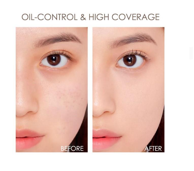 Phấn nền dạng nén chất lì FOCALLURE bổ sung vitamin C kiềm dầu cho da mặt