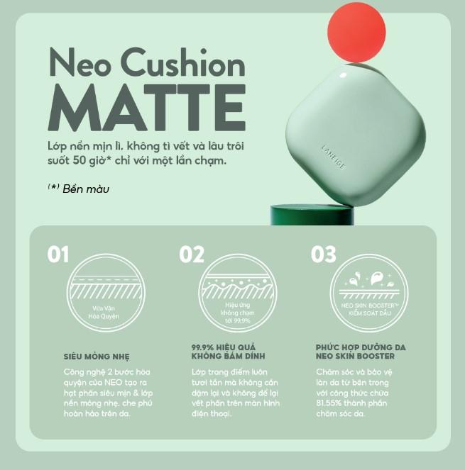Phấn nước che phủ mịn lì 50h Laneige Neo Cushion Matte