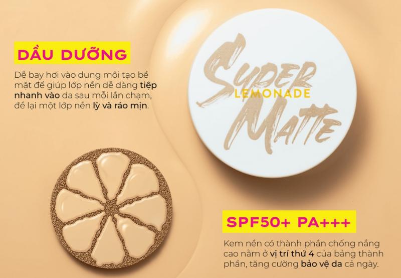 Phấn nước kiềm dầu Lemonade Supermatte Cushion