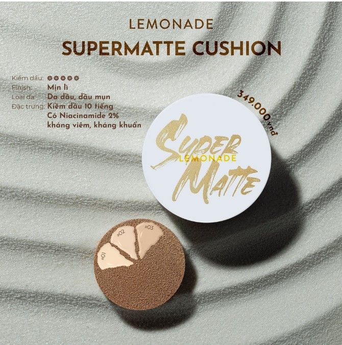 Phấn nước siêu kiềm dầu Lemonade Supermatte Cushion