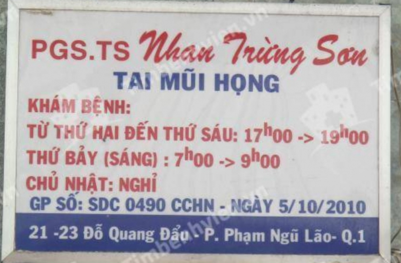 Phó Giáo sư, Tiến sĩ, Bác sĩ Nhan Trừng Sơn