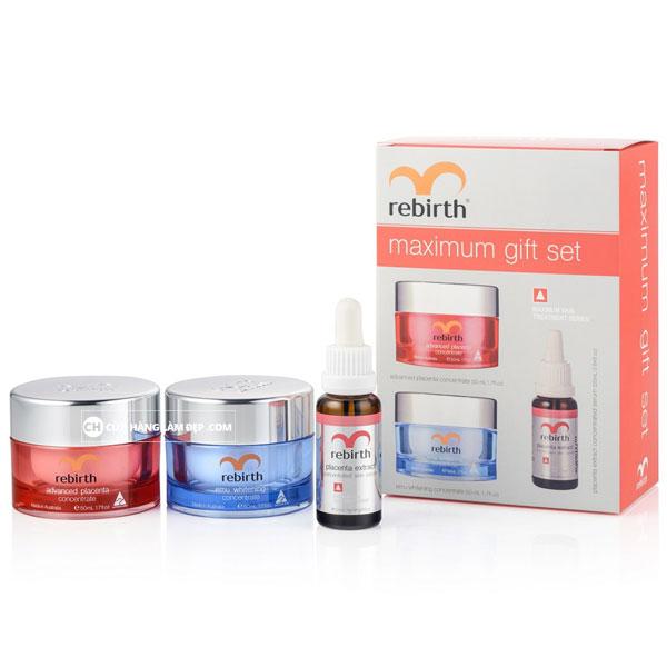 Bộ kem - serum trị nám, tàn nhang, trắng da Rebirth Maximum gift set
