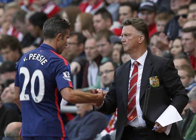 Van Persie và Van Gaal khi làm việc cùng nhau ở MU