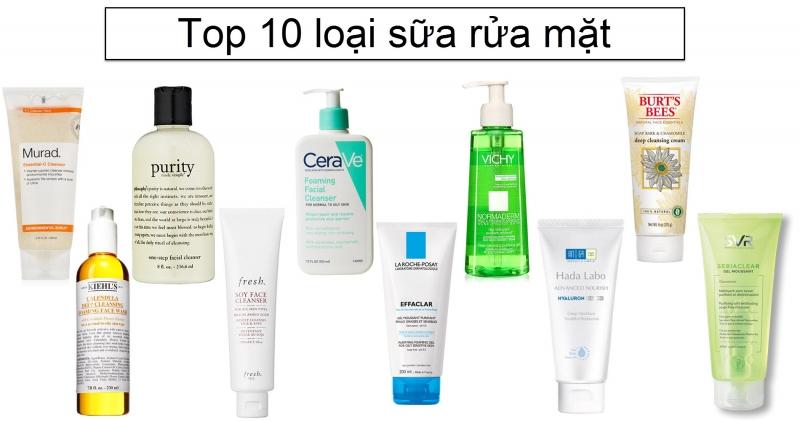 10 loại sữa rửa mặt được yêu thích