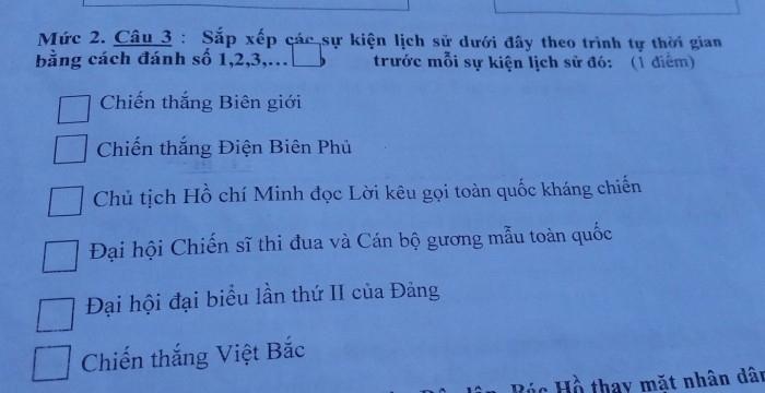 Sắp xếp trình tự các sự kiện