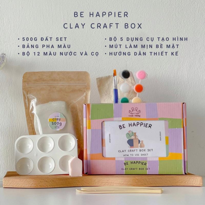 Set đất nặn tự khô cho bé Crabit Kidbooks (đầy đủ dụng cụ, màu nước, đất nặn)