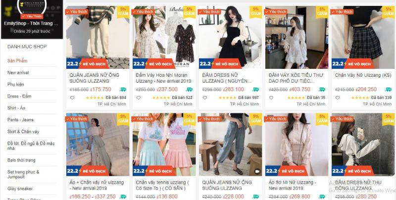 Cửa hàng trên shopee