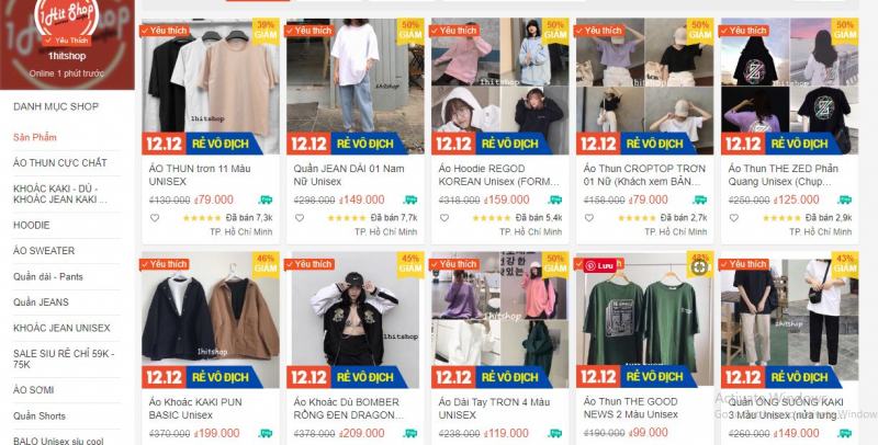 Cửa hàng trên shopee