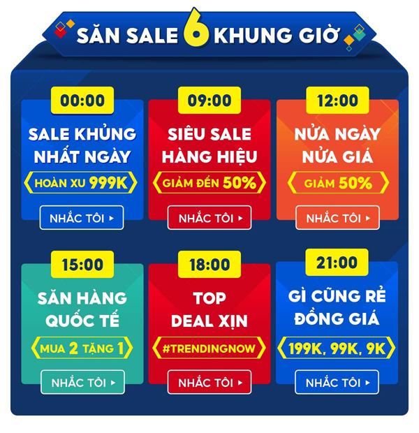Khung giờ săn sale cố định của Shopee