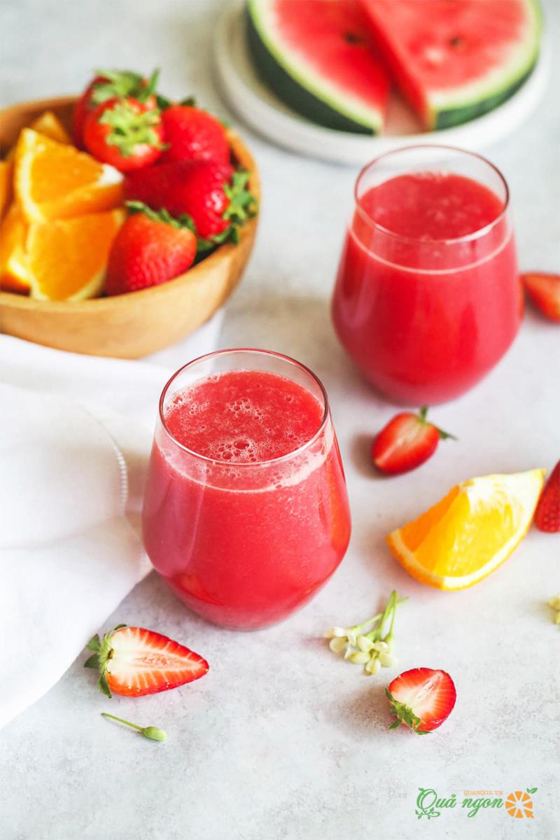 Sinh tố dưa hấu dâu tây