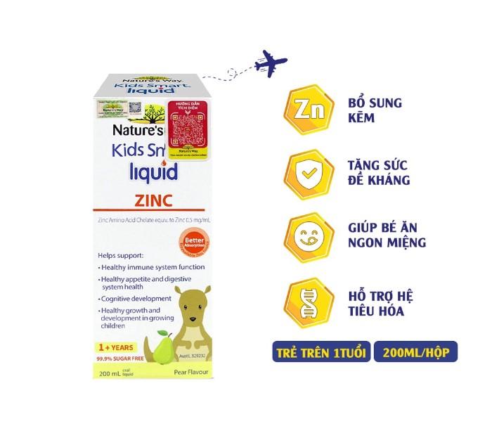 Siro bổ sung kẽm cho bé Nature's Way Kids Smart Liquid Zinc