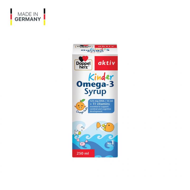 Siro hỗ trợ phát triển não bộ và thị lực cho bé Doppelherz Aktiv Kinder Omega-3 Syrup