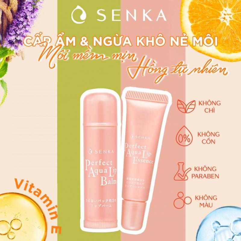 Son dưỡng môi cấp ẩm Senka Perfect Aqua Lip Balm 4.5g