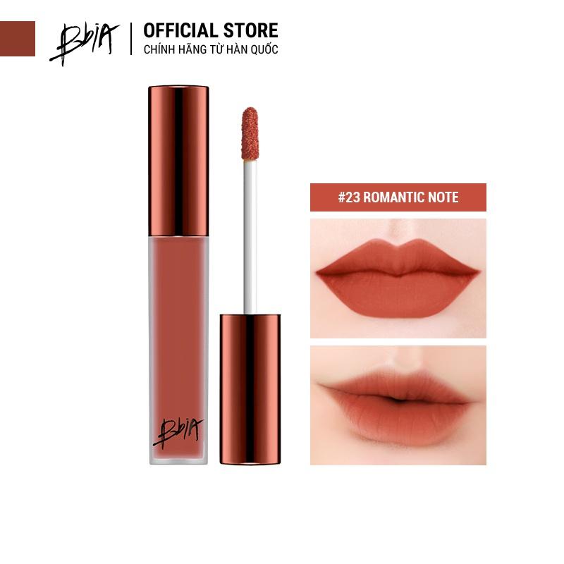 Son kem lì Bbia Last Velvet Lip Tint Version 5 - 23 Romantic Note (màu cam đất pha ánh đỏ)