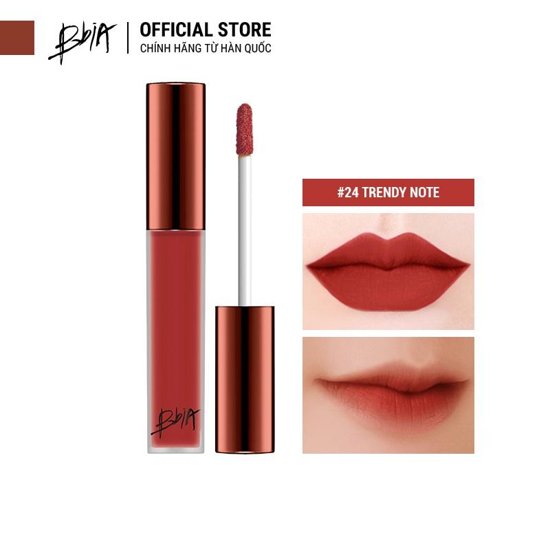 Son kem lì Bbia Last Velvet Lip Tint Version 5 - 24 Trendy Note (màu hồng đất ánh cam nhẹ)