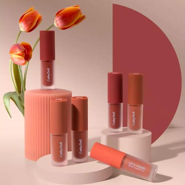 Son kem và má hồng Cathy Doll Lip & Cheek Nude Matte Tint